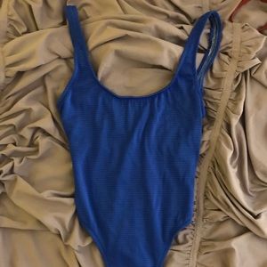 blue one piece swimsuit